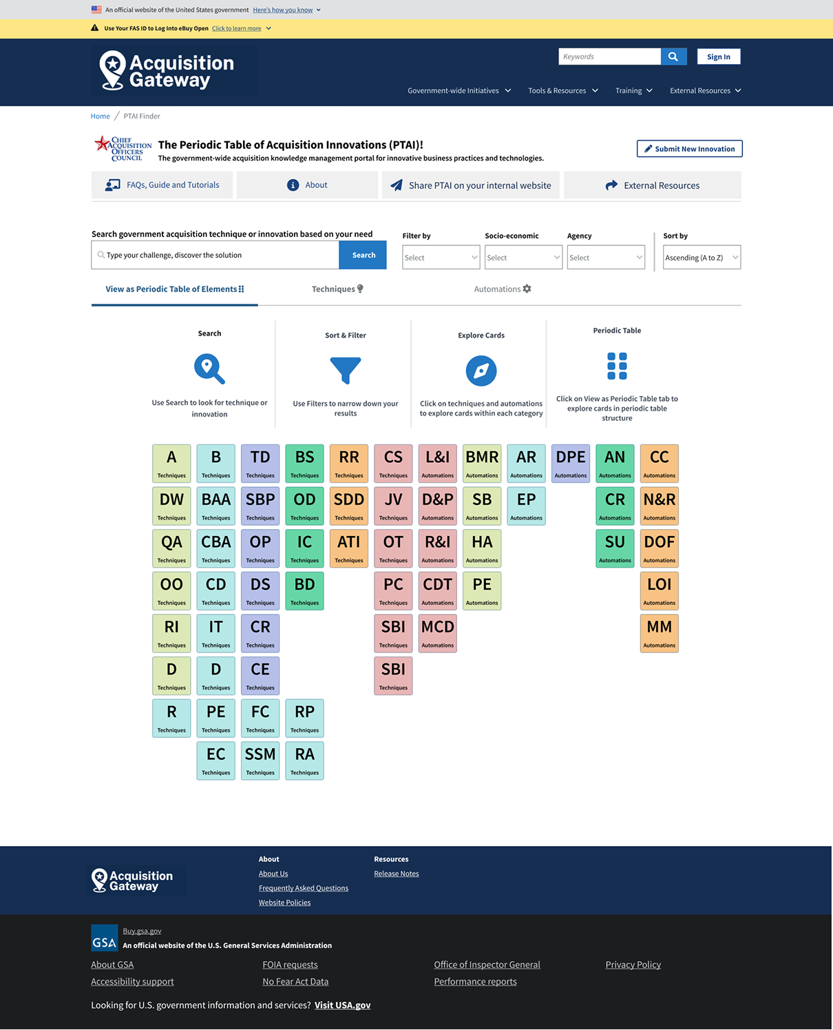 Low fidelity PTAI landing page